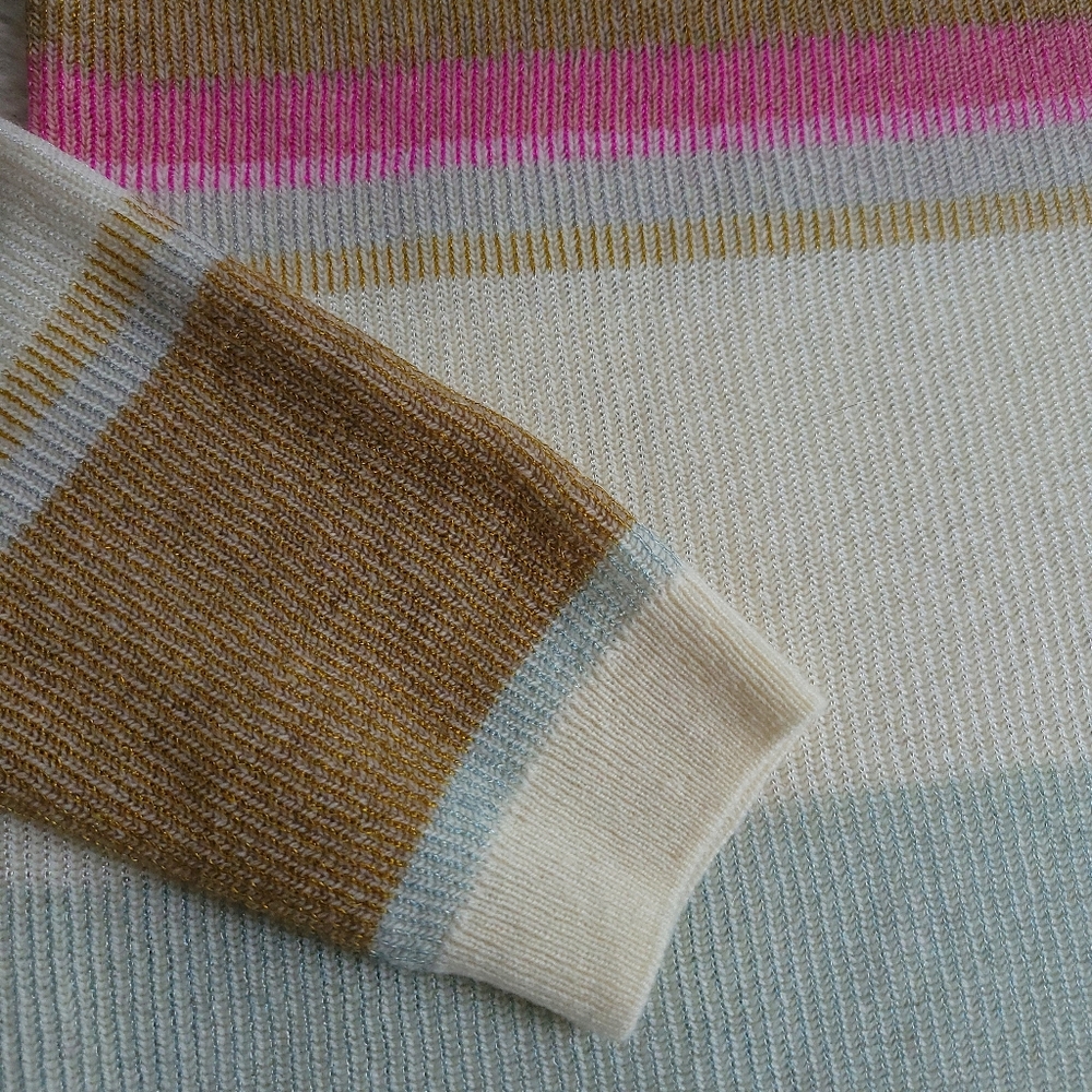 Missoni Colorblock Metallic Stripe Ribbed Cashmere Sweater Dress - Picture 7 of 14